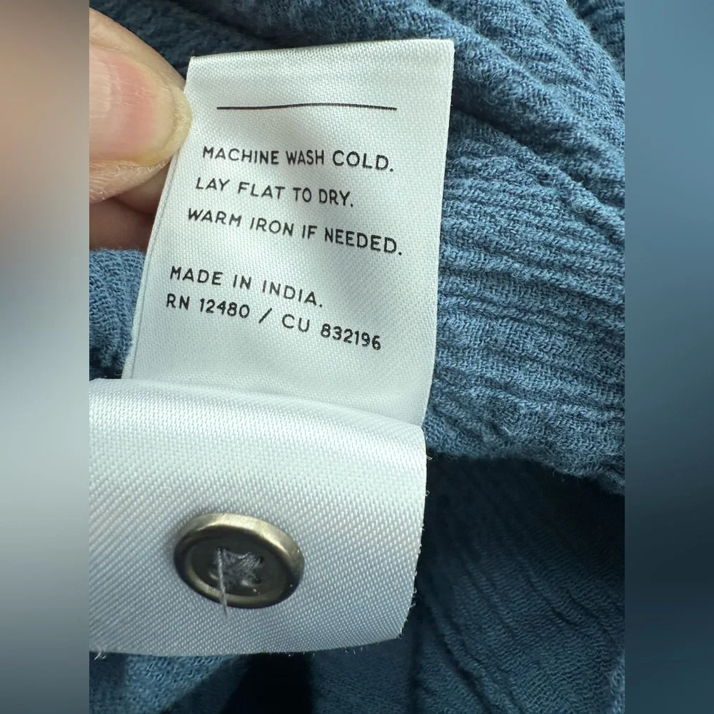 Pact Organic Cotton Jumpsuit Sz S Blue Boho Beachy Farmers Market Pockets - Picture 10 of 10